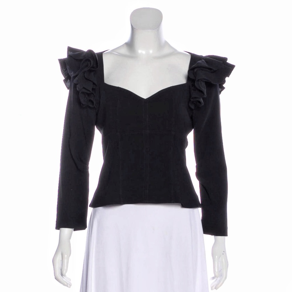 Cinq á Sept Holiday Ruffle Sleeve Top